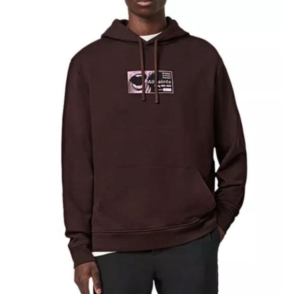All Saints‎ Shout Hoodie Cotton Oversized Logo Hoodie Size S Made In Portugal